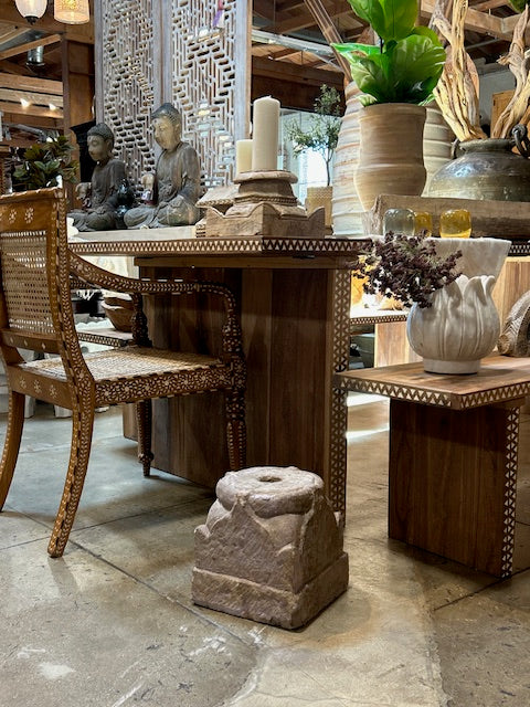 Antique French colonial Stone Pedestal Base