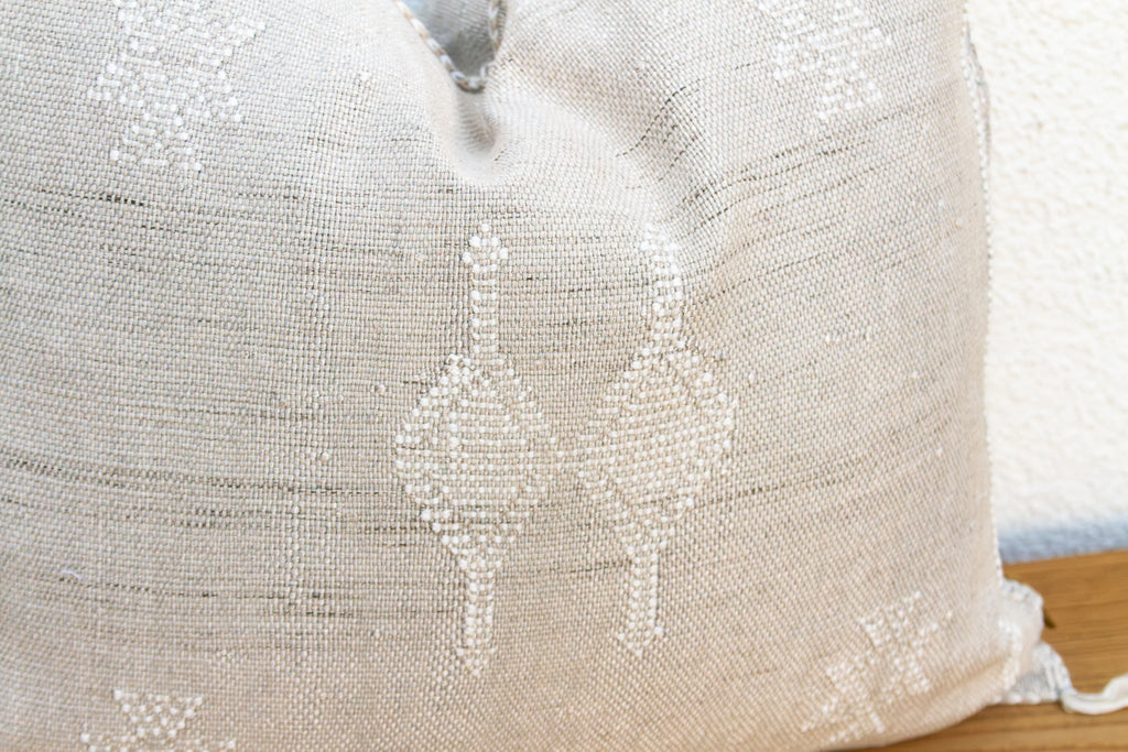 Linen Chevron Cactus Silk Moroccan Pillow