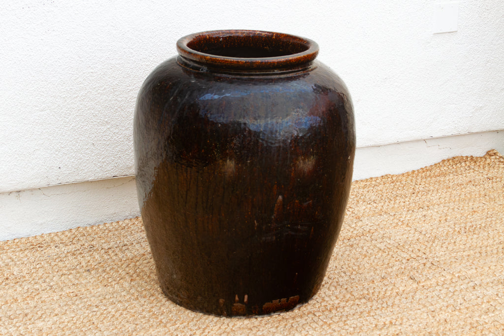 Monumental Antique Brown Spice Trader Vessel