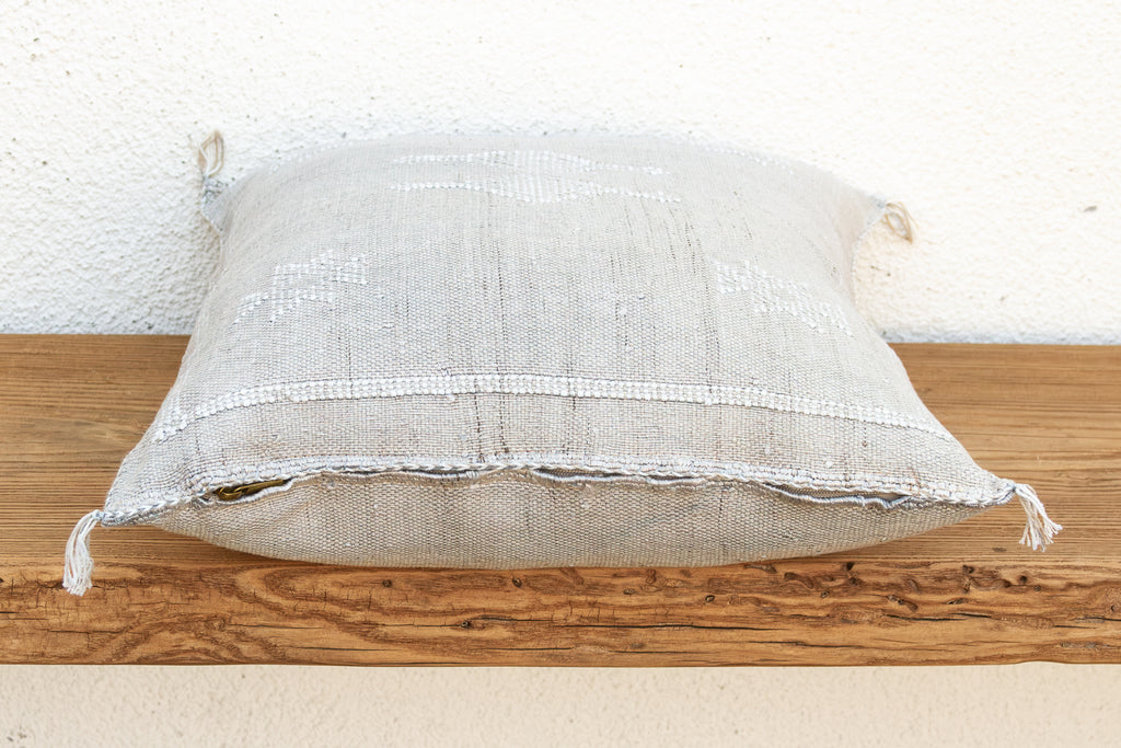 Linen Chevron Cactus Silk Moroccan Pillow