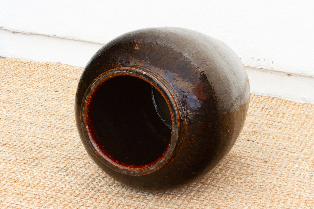 Monumental Antique Brown Spice Trader Vessel