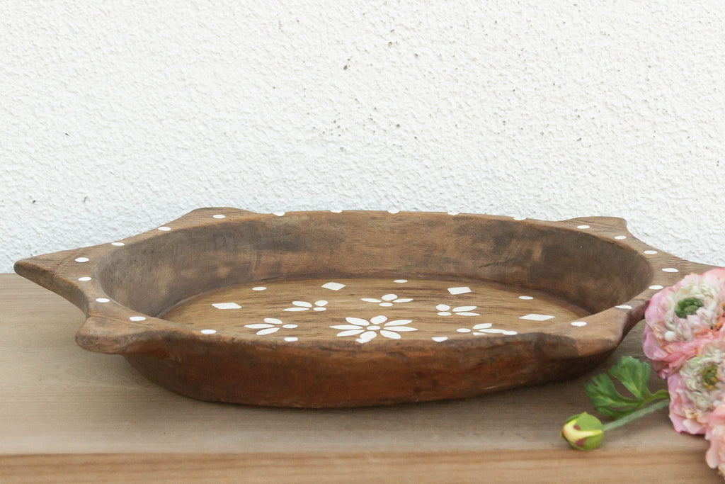 Vintage Inlay Style Painted Bowl