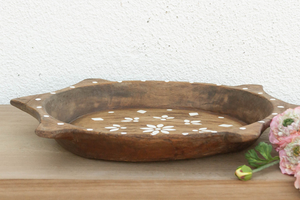 Vintage Inlay Style Painted Bowl
