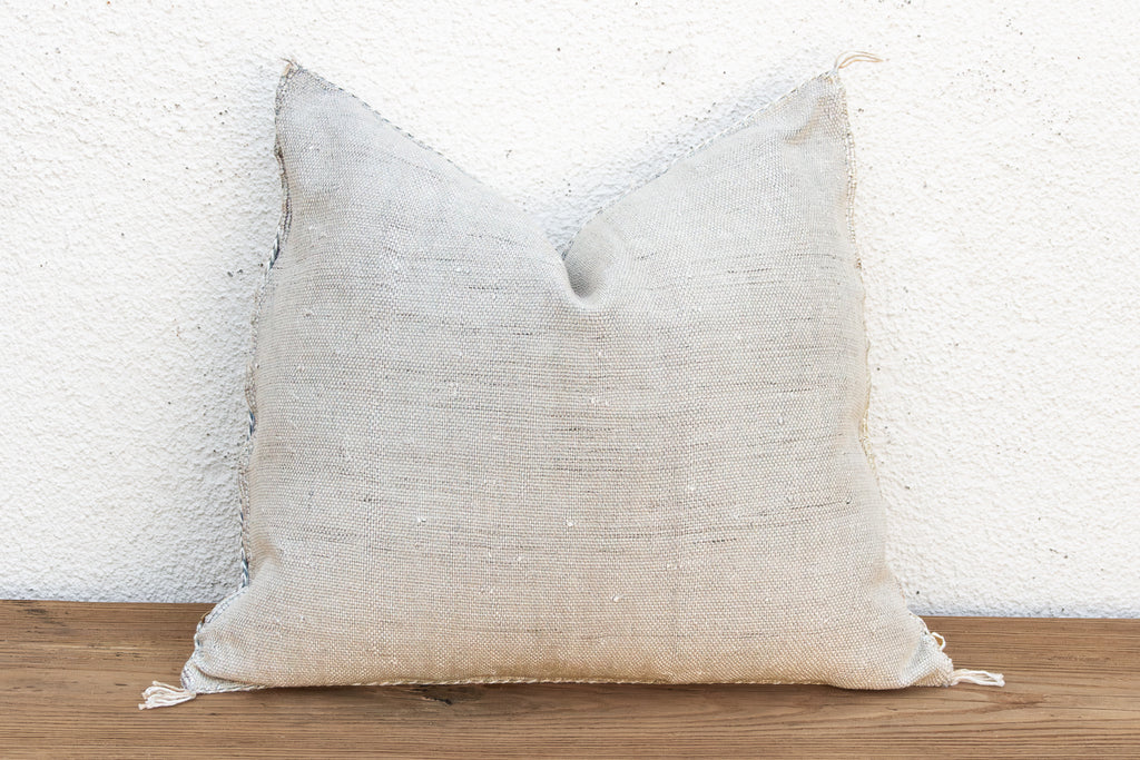 Linen Chevron Cactus Silk Moroccan Pillow