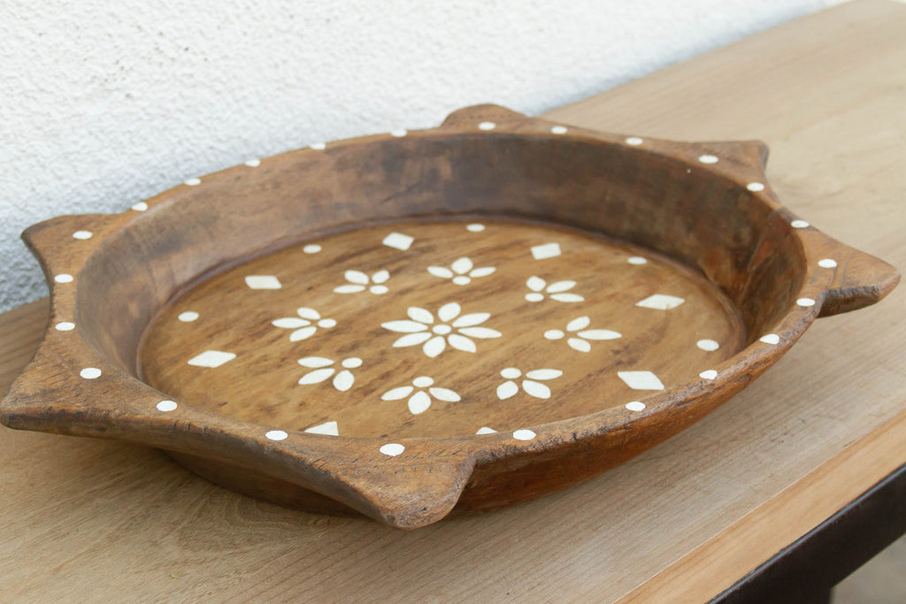 Vintage Inlay Style Painted Bowl