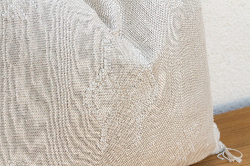 Linen Cross Diamond Cactus Silk Moroccan Pillow
