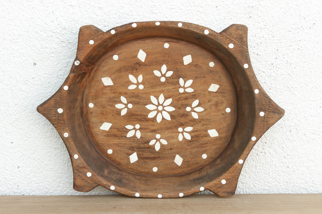 Vintage Inlay Style Painted Bowl