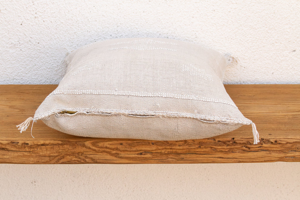 Linen Cross Diamond Cactus Silk Moroccan Pillow
