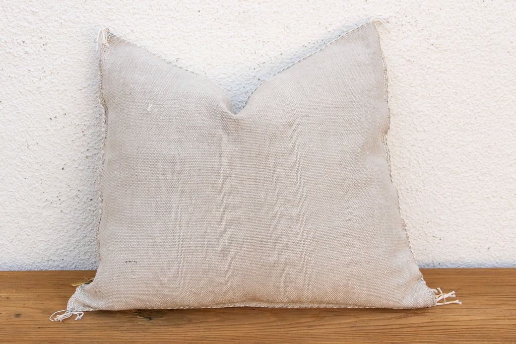 Linen Cross Diamond Cactus Silk Moroccan Pillow