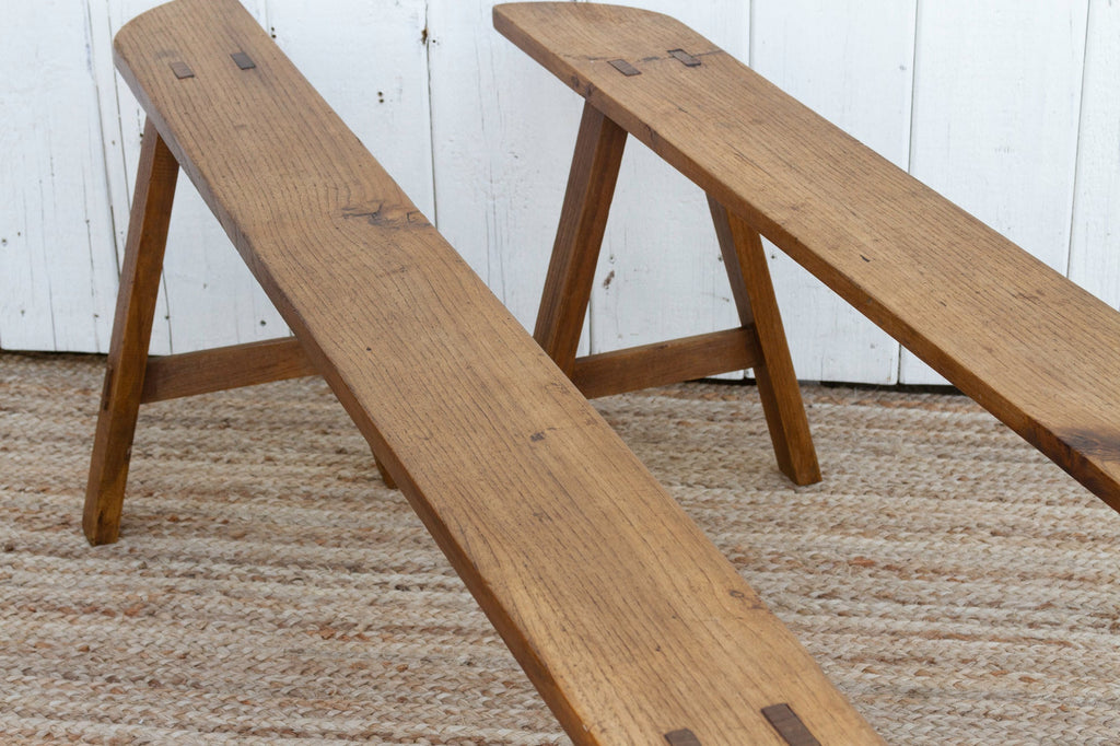 Bench Trade Pair of French Farmhouse Oak Benches (Trade)– DE-COR | Globally Inspired