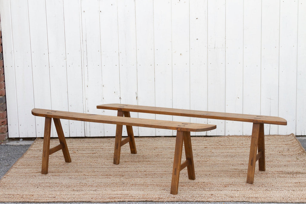 Bench Trade Pair of French Farmhouse Oak Benches (Trade)– DE-COR | Globally Inspired