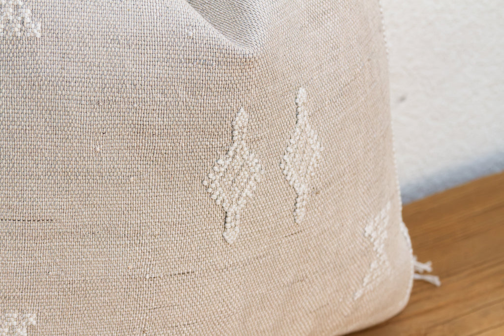 Linen Geometric Band Cactus Silk Moroccan Pillow