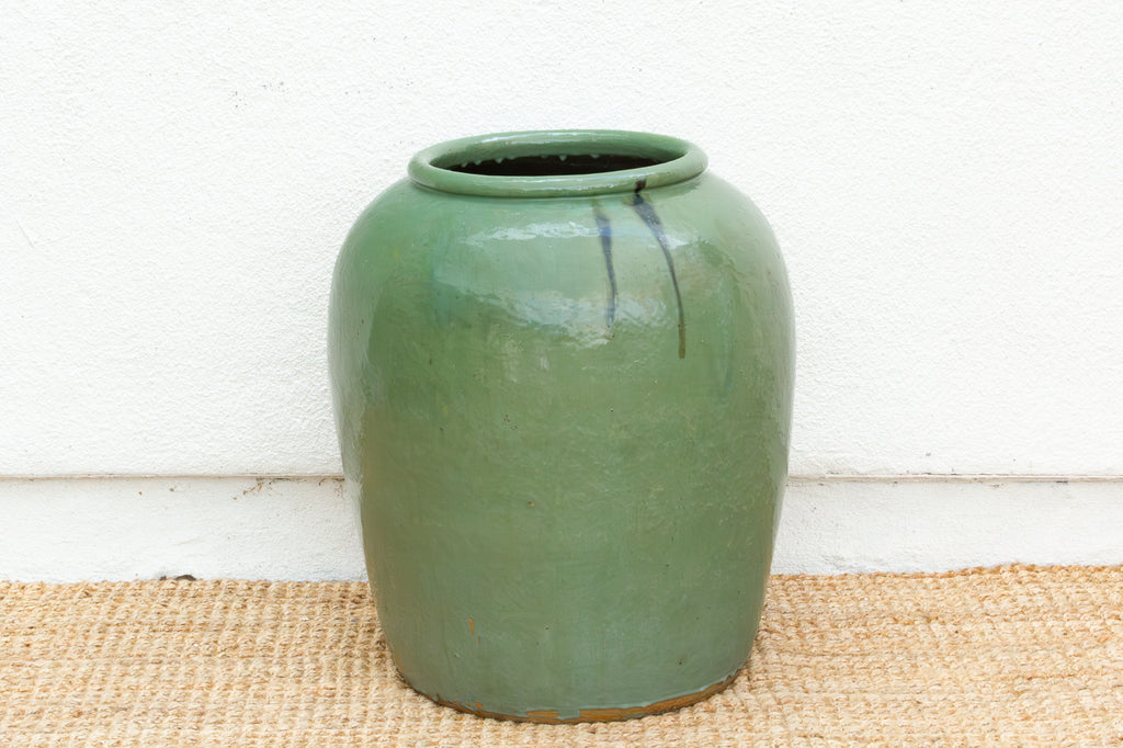 Oversized Qing Dynasty Style Celadon Green Planter