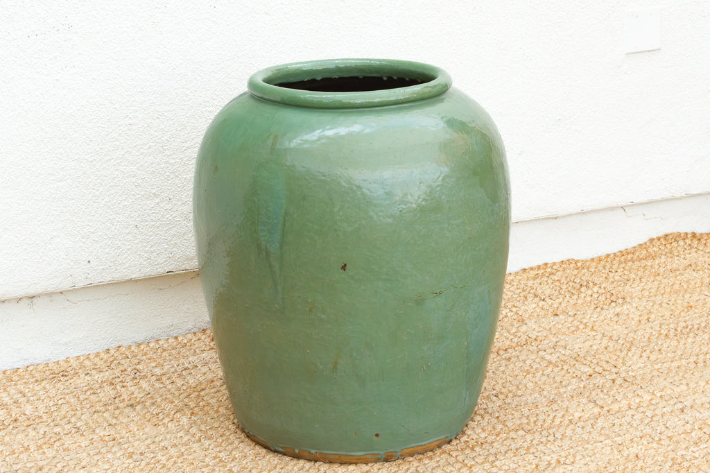 Oversized Qing Dynasty Style Celadon Green Planter