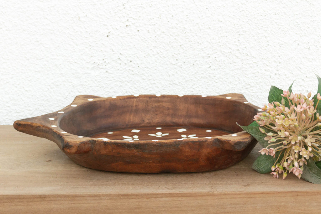 Artisan Floral Painted Wall Art Bowl