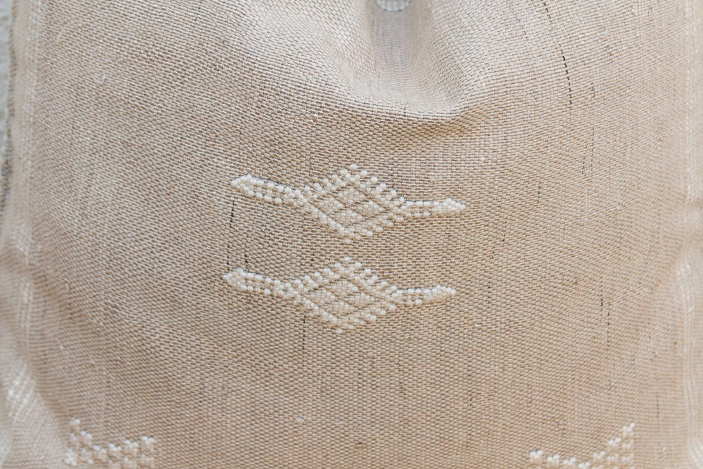 Grey Mist Diamond Cactus Silk Moroccan Pillow