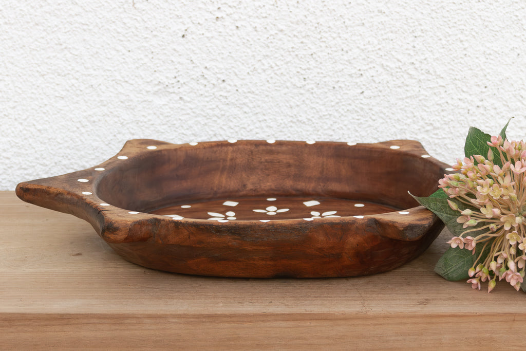 Artisan Floral Painted Wall Art Bowl
