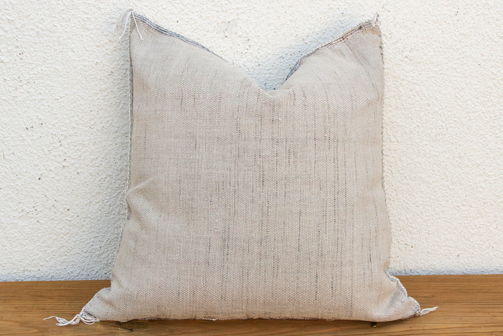 Grey Mist Diamond Cactus Silk Moroccan Pillow