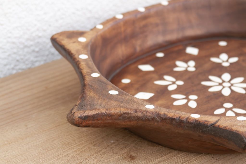 Artisan Floral Painted Wall Art Bowl