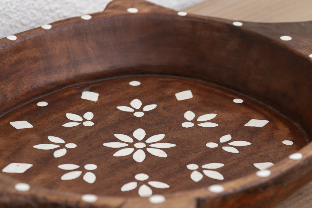 Artisan Floral Painted Wall Art Bowl