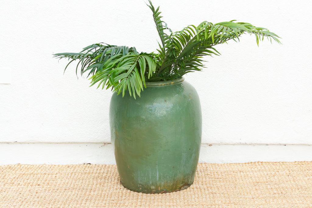 Monumental Silk Road Celadon Glazed Pot