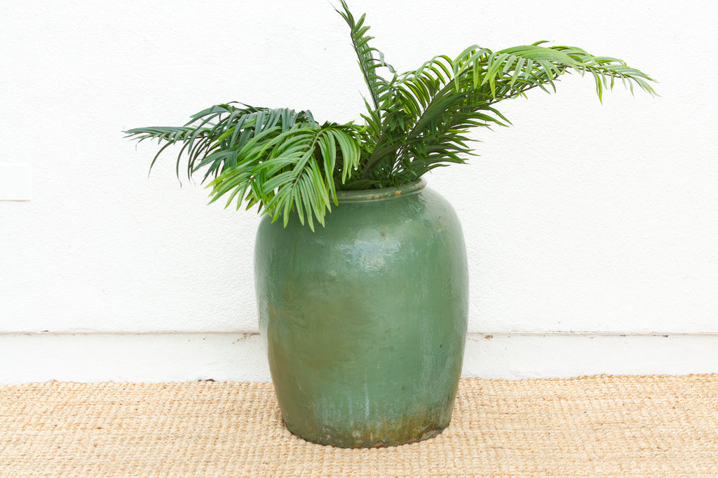 Monumental Silk Road Celadon Glazed Pot