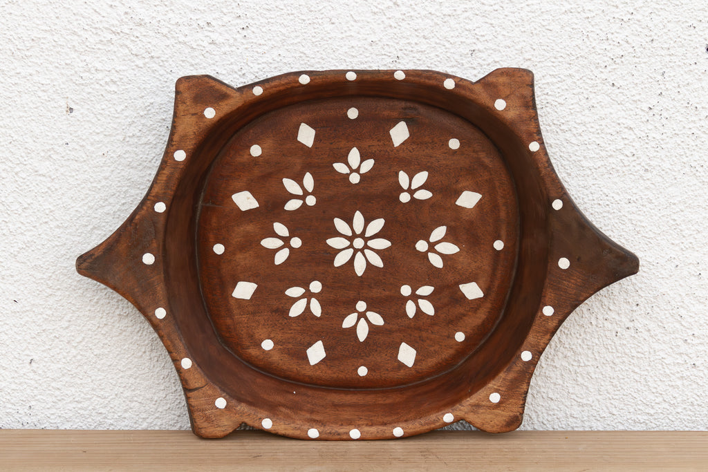 Artisan Floral Painted Wall Art Bowl