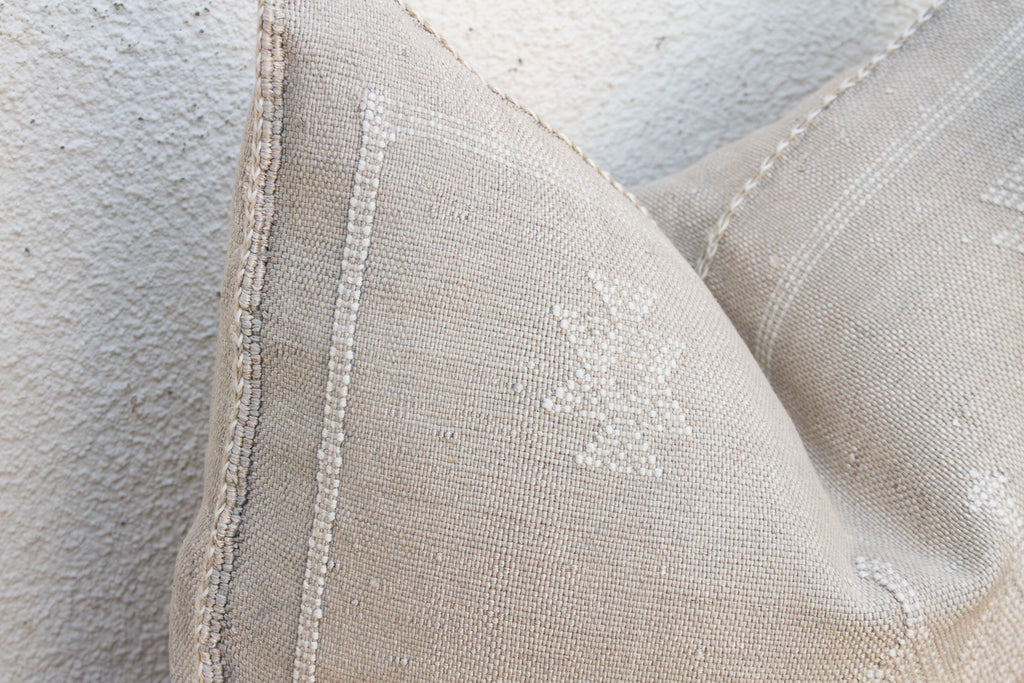 Set of 2, Linen Stag Cactus Silk Moroccan Pillows