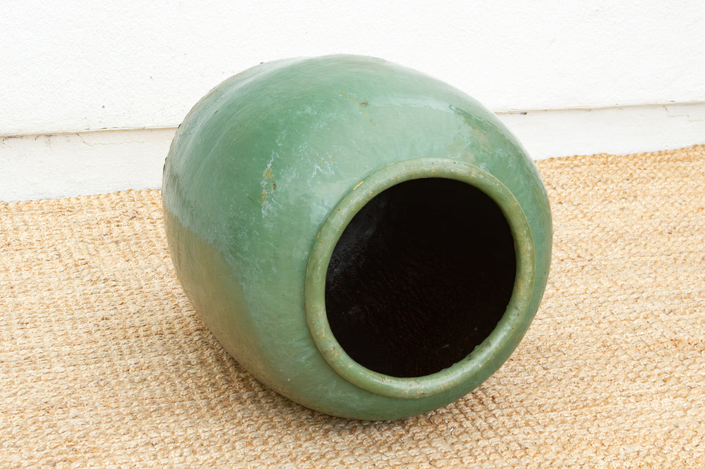 Monumental Silk Road Celadon Glazed Pot