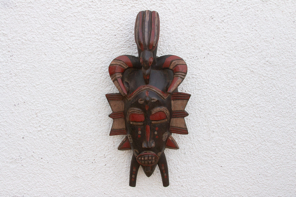 African Ritual Head Mask Horned Spirit, African Ritual Mask– DE-COR | Globally Inspired