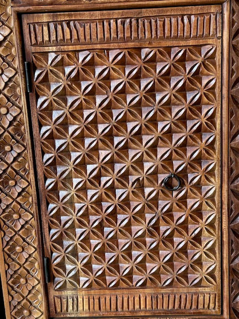 Custom Hand-carved teak Door Panels