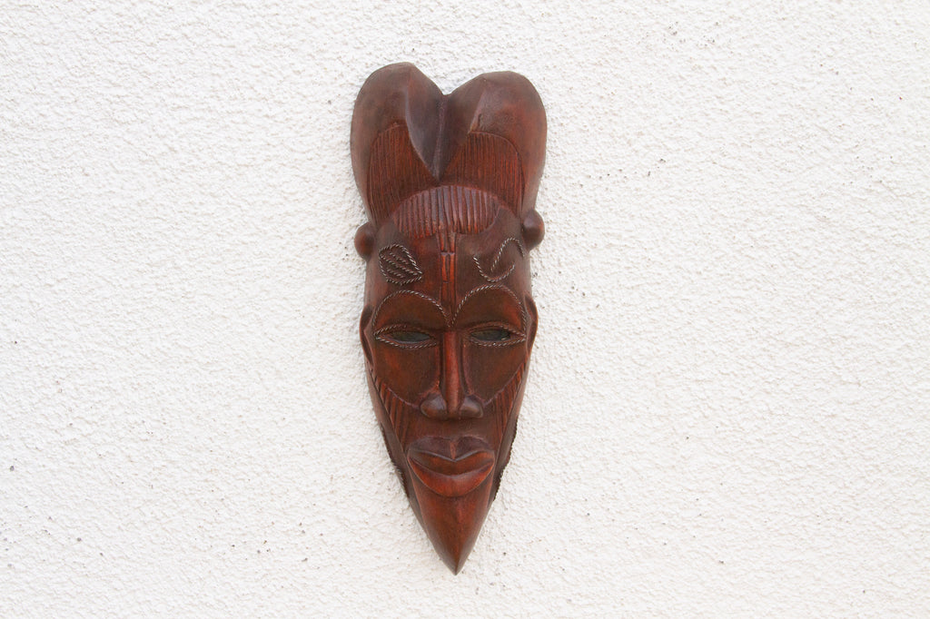 Polished Brown African Mask Wall Art
