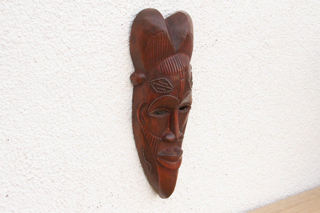 Polished Brown African Mask Wall Art