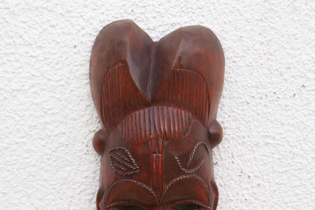 Polished Brown African Mask Wall Art