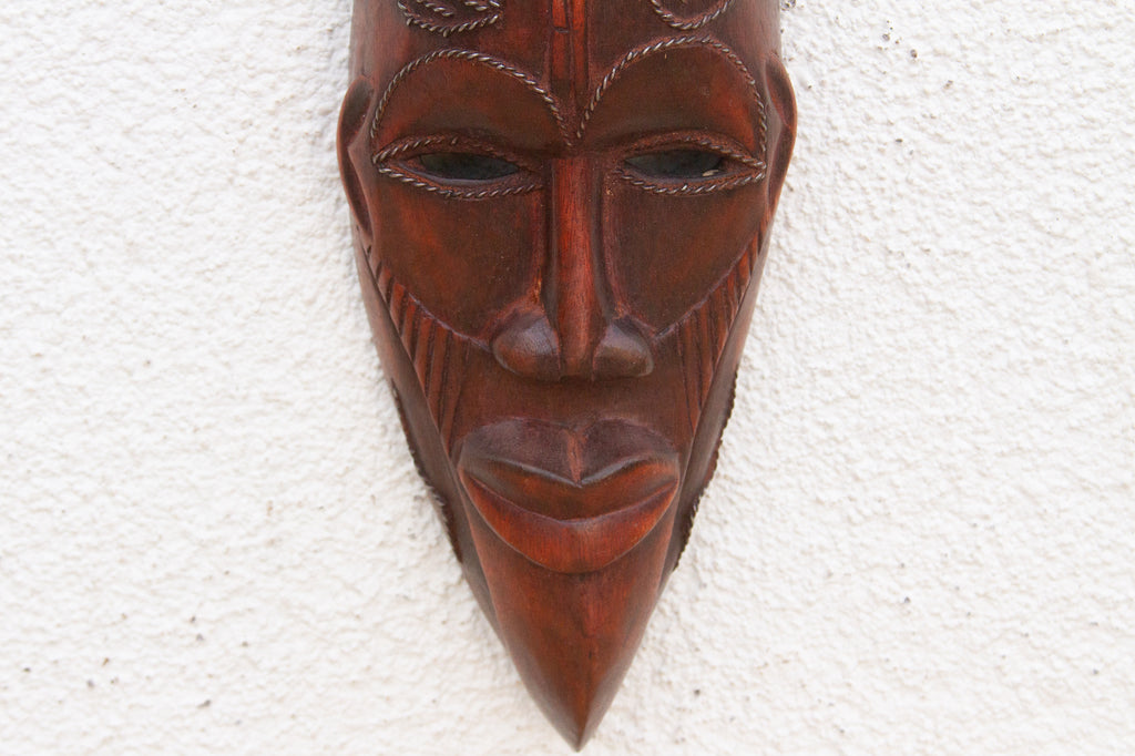 Polished Brown African Mask Wall Art