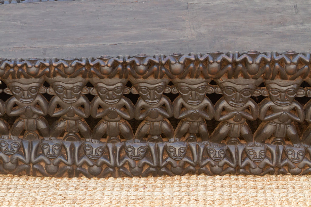 Finely Carved Ebonized Brown Bamileke Bed