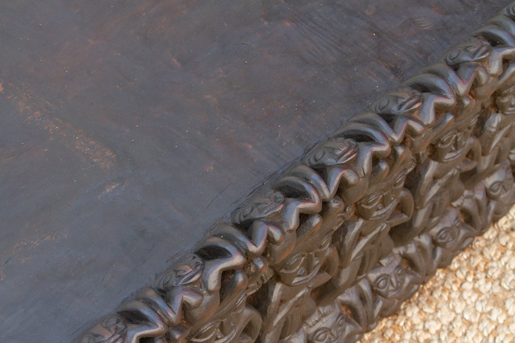Finely Carved Ebonized Brown Bamileke Bed