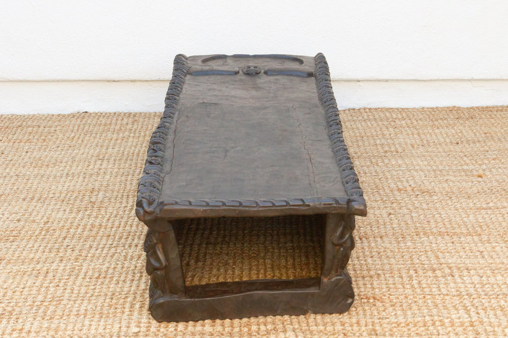 Finely Carved Ebonized Brown Bamileke Bed