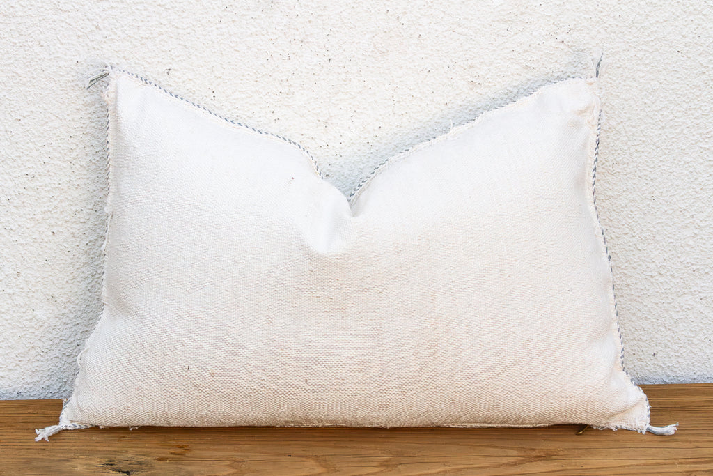 White Diamond Lumbar Moroccan Silk Pillow (Trade)