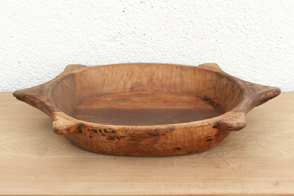 Unique Wooden Bowl w/ Turtle Style Shape