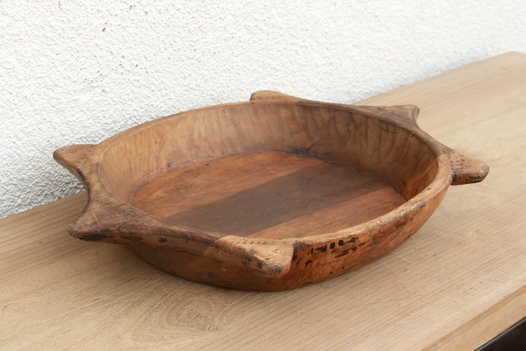Unique Wooden Bowl w/ Turtle Style Shape
