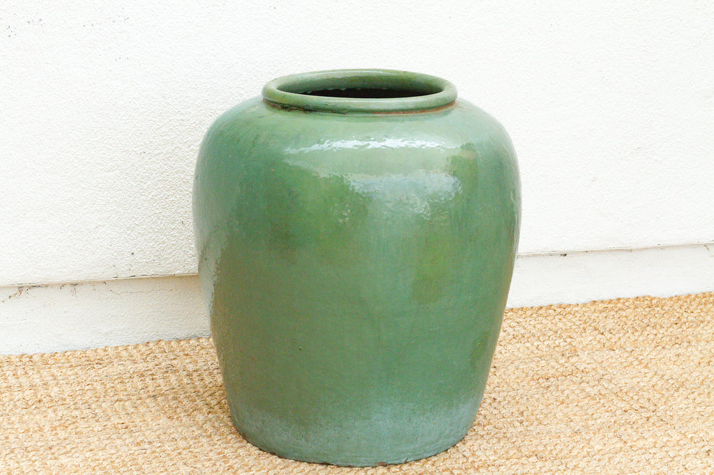 Celadon Green, Large Antique Garden Planter