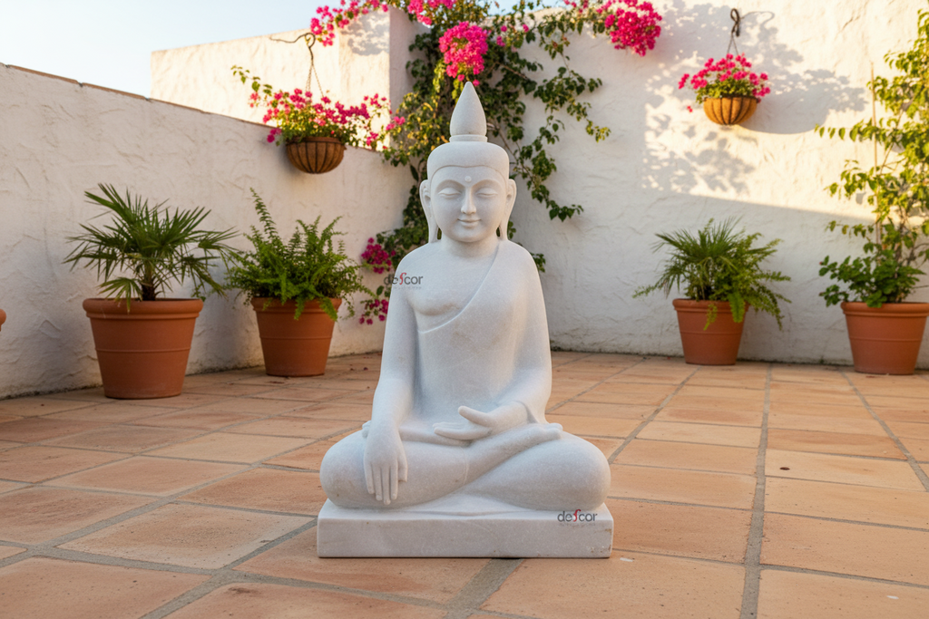 Large Heavy Marble Buddha