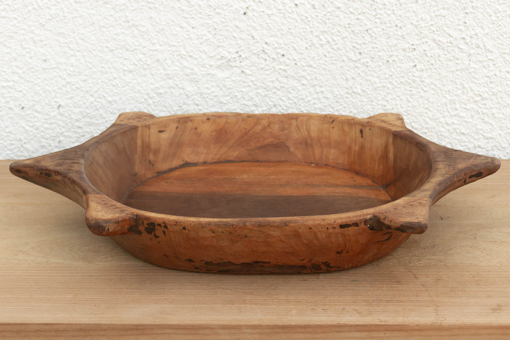 Unique Wooden Bowl w/ Turtle Style Shape