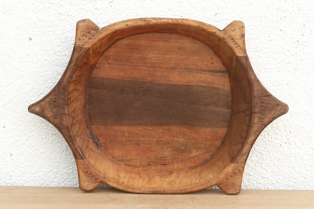 Unique Wooden Bowl w/ Turtle Style Shape