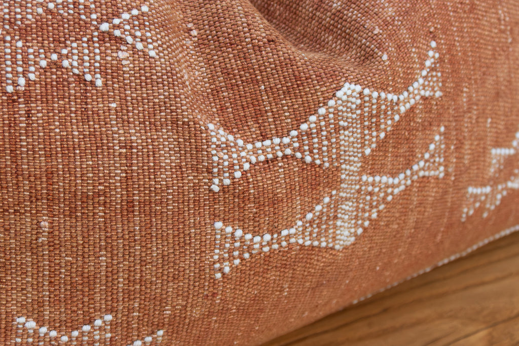 Terracotta Bow-Tie Lumbar Moroccan Silk Pillow