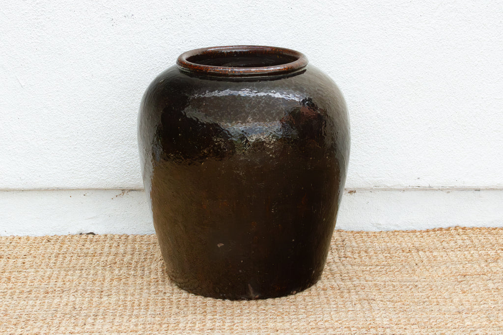 Large Caramel Glaze Martaban Jar