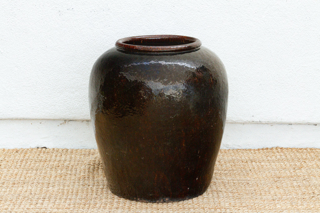 Large Caramel Glaze Martaban Jar