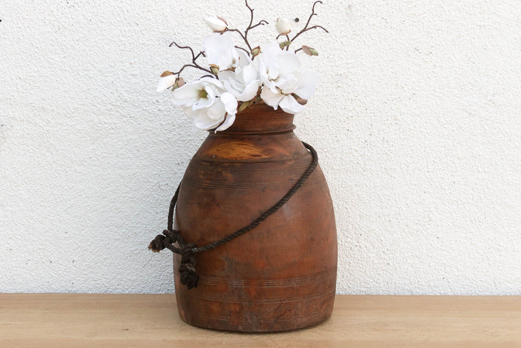 Large Antique Wooden Milk Pot