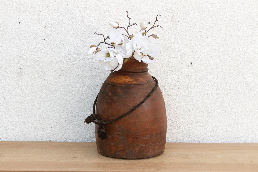 Large Antique Wooden Milk Pot